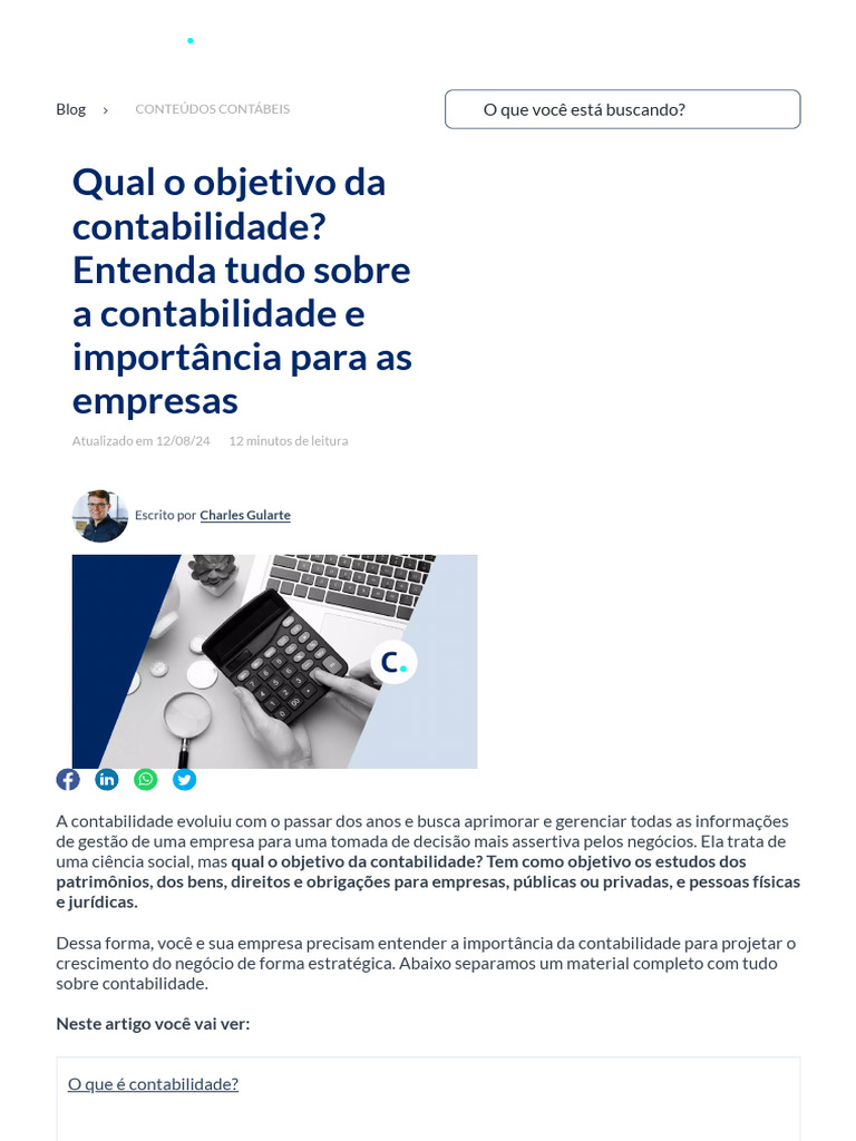 Objetivo da Contabilidade Explicado | PDF | Contabilidade | Relatório anual