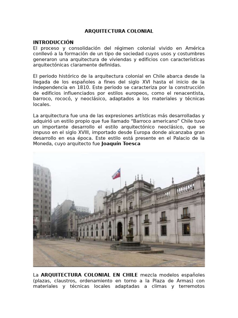 Arquitectura Colonial en Chile | PDF | Nueva españa | Barroco