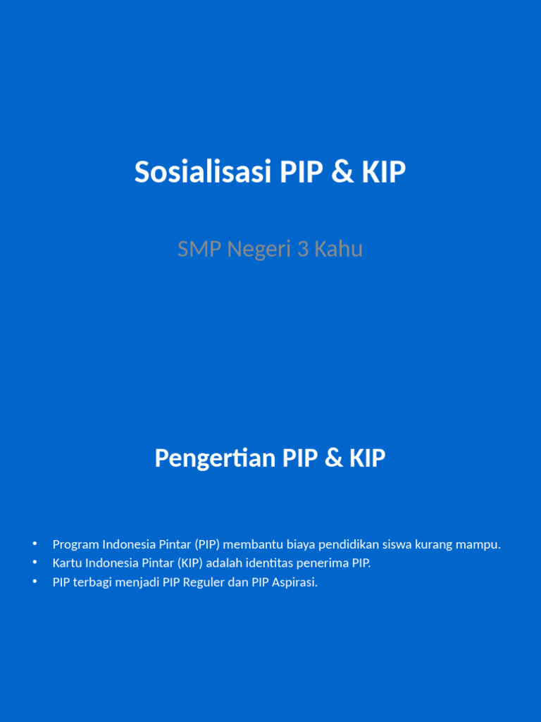 Sosialisasi PIP KIP FullColour | PDF