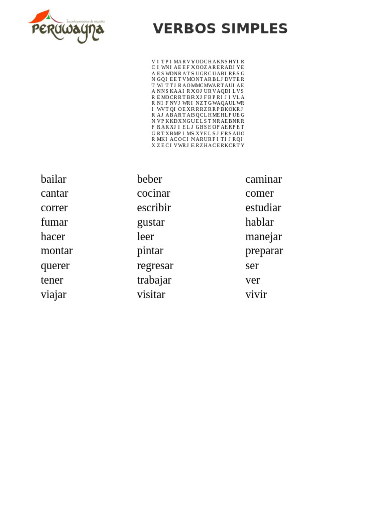 Verbos Simples en Español | PDF