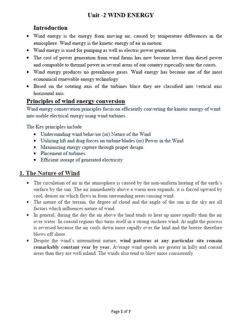 Understanding Wind Energy Conversion | PDF | Wind Turbine | Wind Power