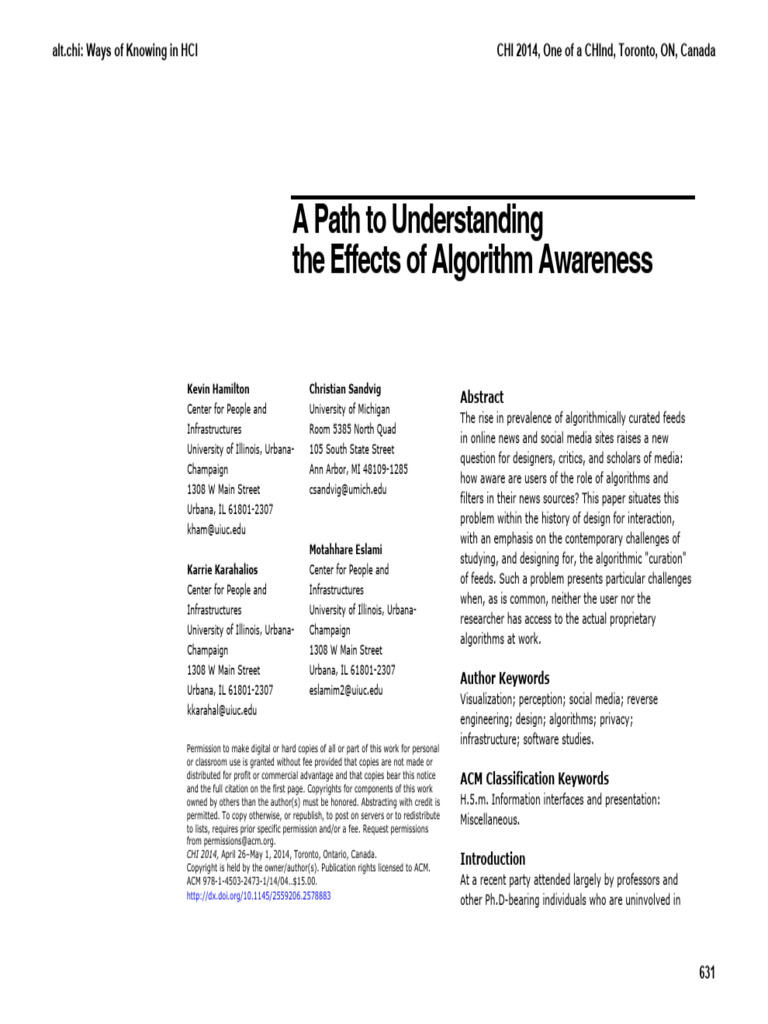 Hamilton 2014 - A Path To Understanding The Effects of Alogirthm ...
