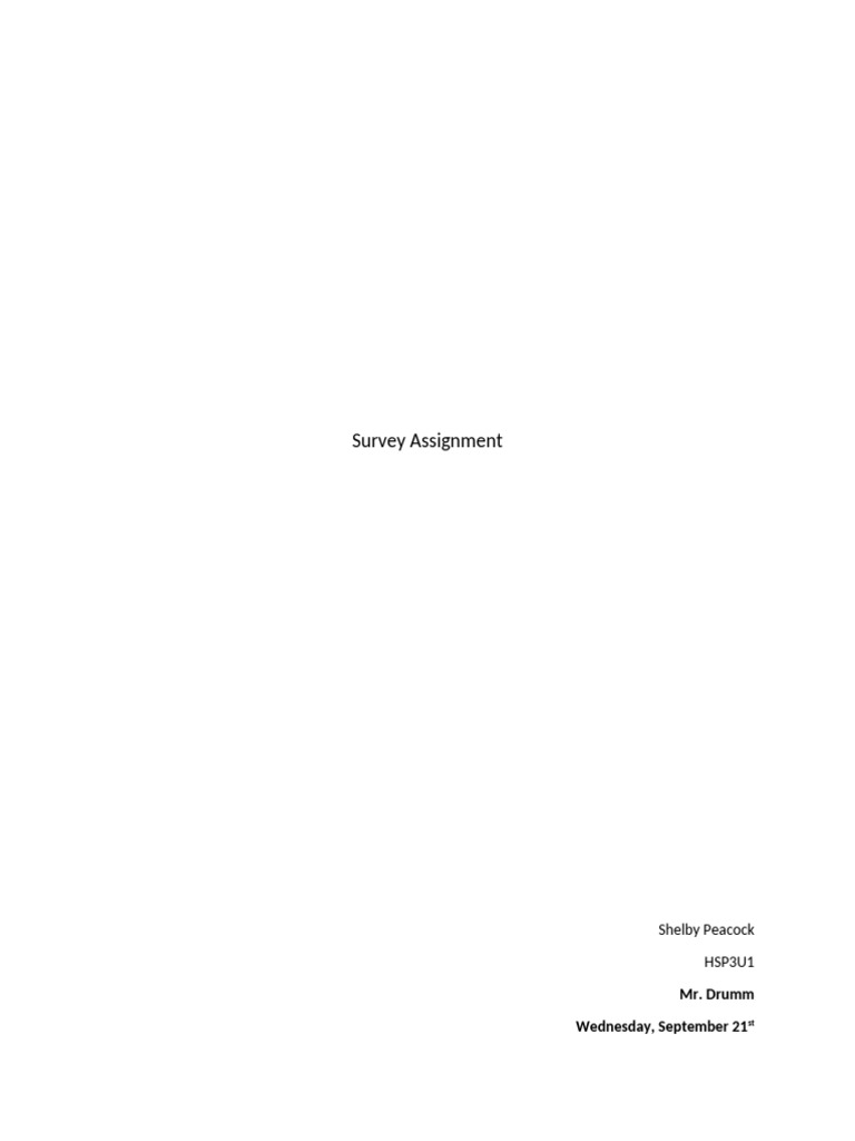 Survey Assignment Final 2 | PDF