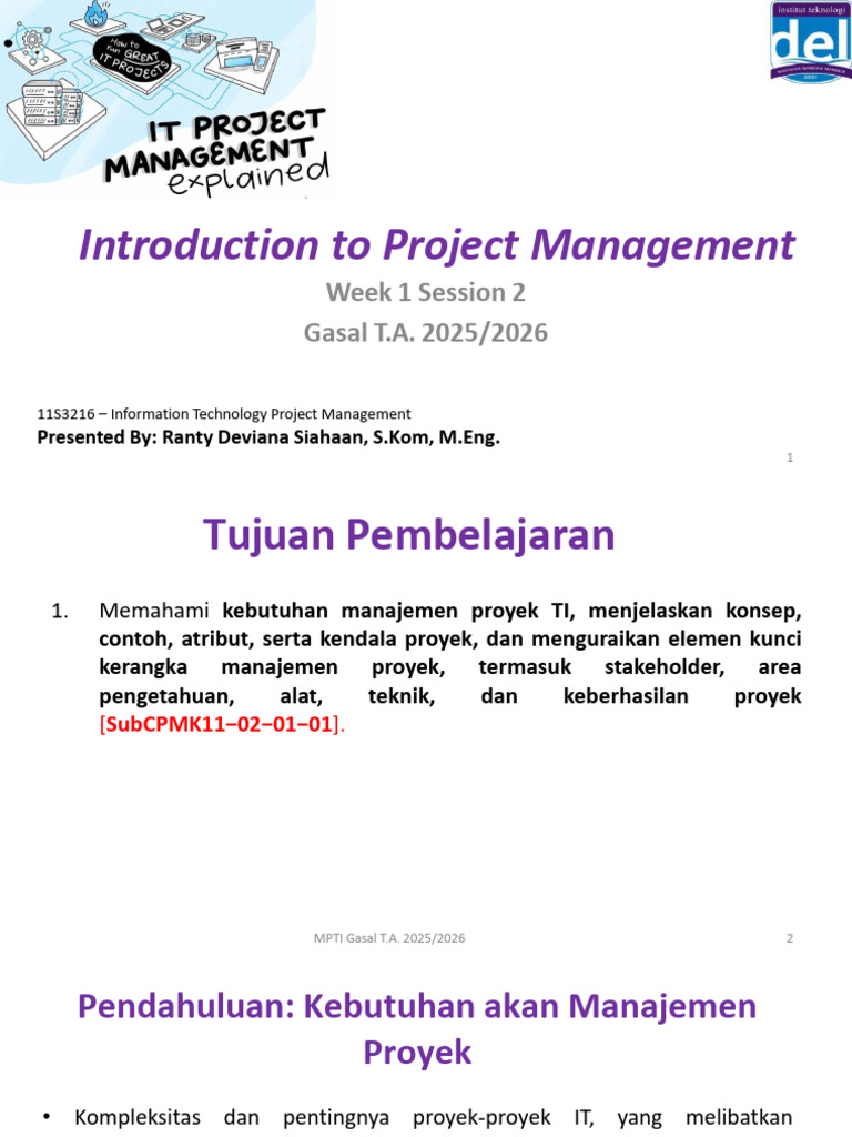 Panduan Manajemen Proyek TI 2025 | PDF