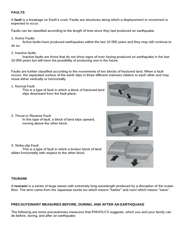 Understanding Faults and Earthquake Safety | PDF | Fault (Geology ...