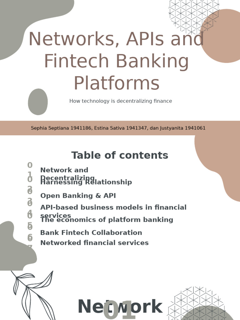 Networks, APIs and Fintech Banking Platforms - Group 8 | PDF ...