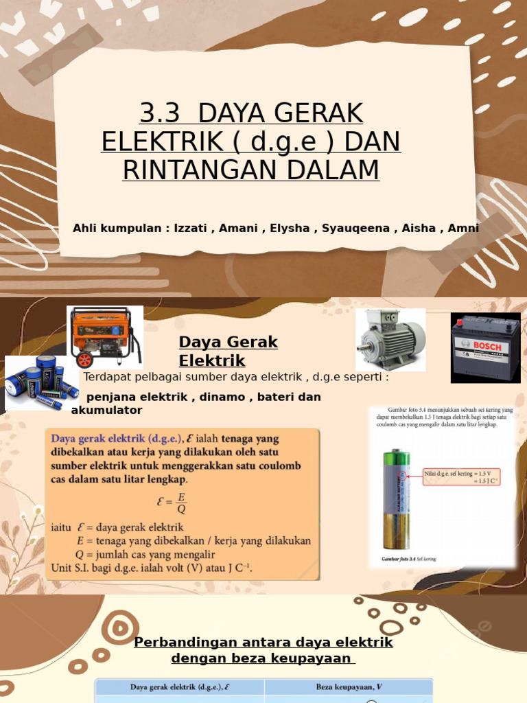 3.3 Daya Gerak Elektrik (D.G.E) Dan Rintangan Dalam | PDF