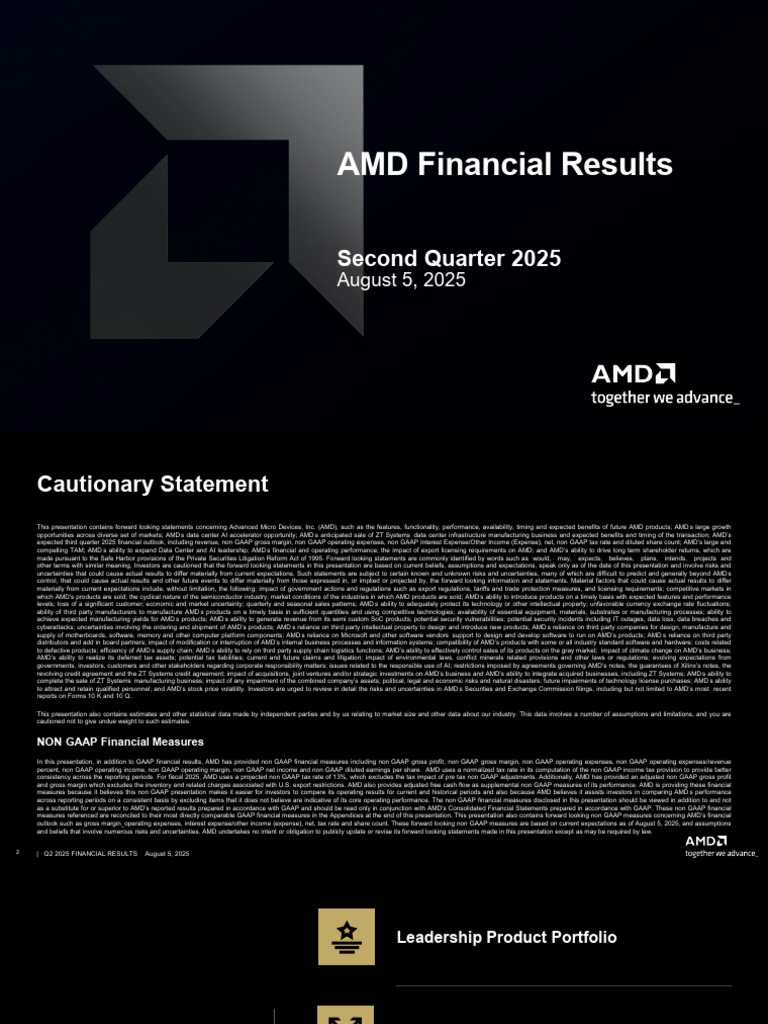 AMD Q2'25 Earnings Slides FINAL 2 | PDF | Income Statement | Graphics ...