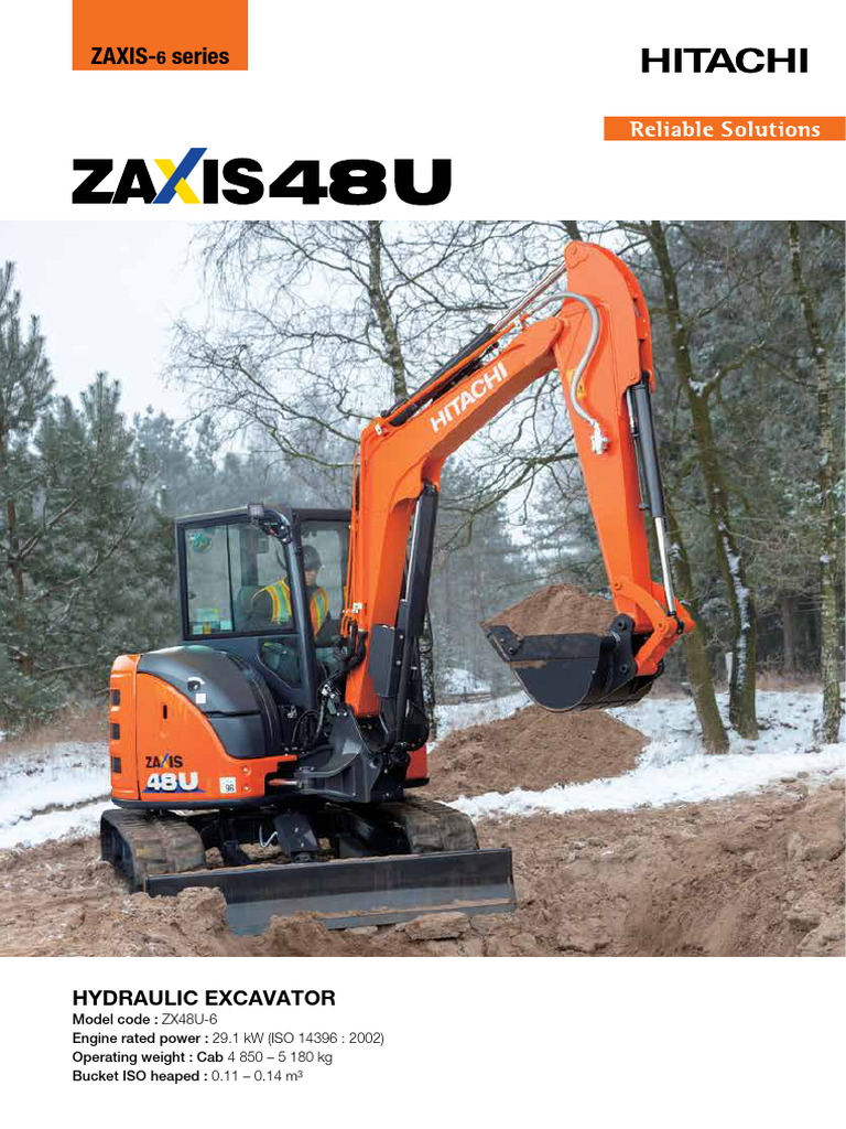 ZX48U-6 Excavator Specifications | PDF | Engines | Pump