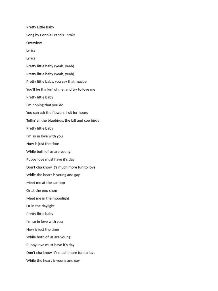Lirik Lagu Pretty Little | PDF