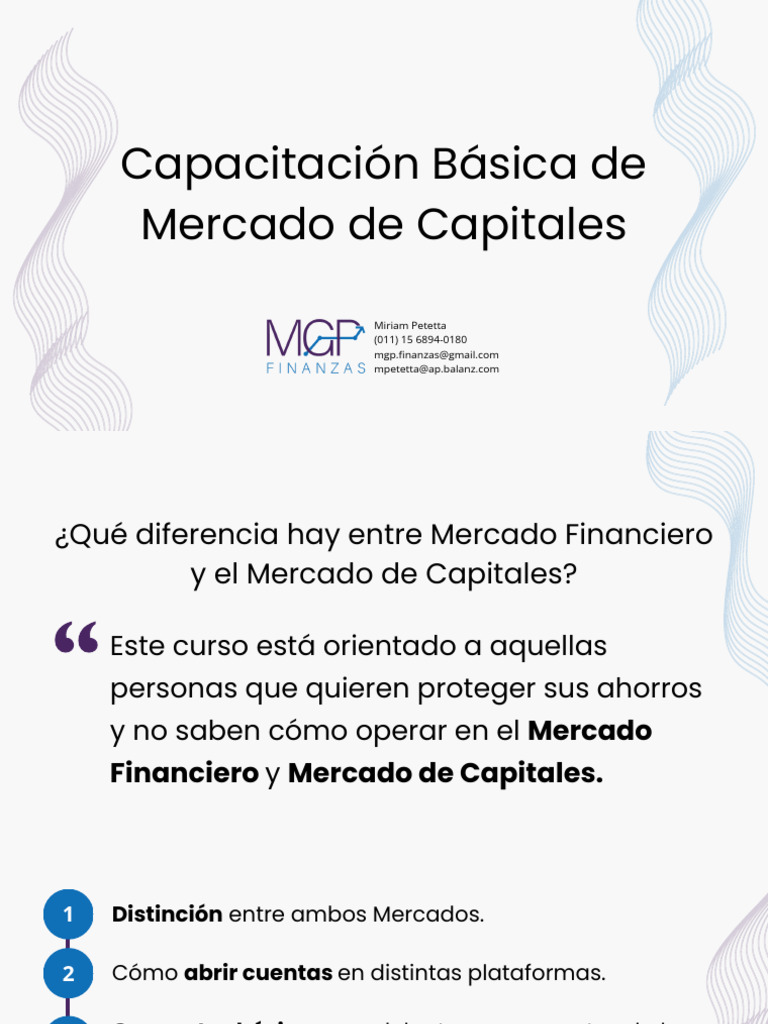 CapacitacioÌ - N BaÌ - Sica de Mercado de Capitales | PDF | Bolsa | Bancos