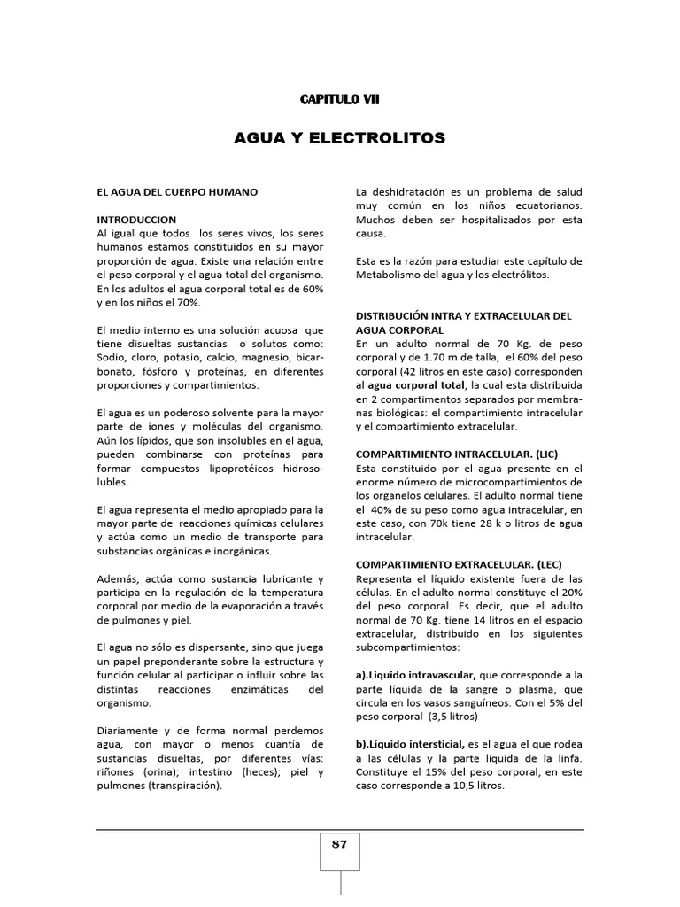 Agua y Electrolitos en el Cuerpo Humano | PDF | Angiotensina | Sodio