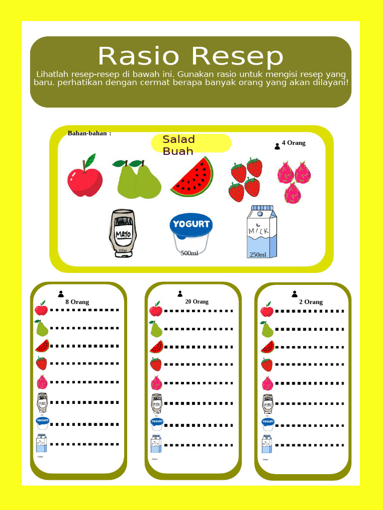 Rasio Resep untuk Berbagai Porsi | PDF