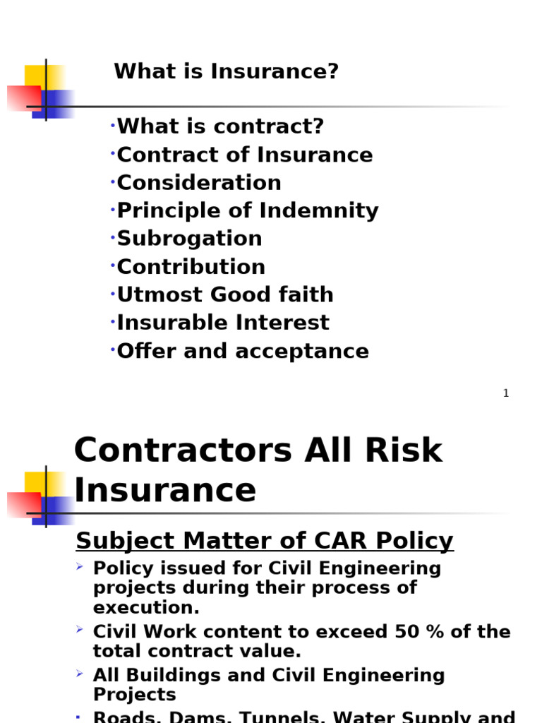 Contractors All Risk Insurance Guide | PDF | Insurance | Liability ...