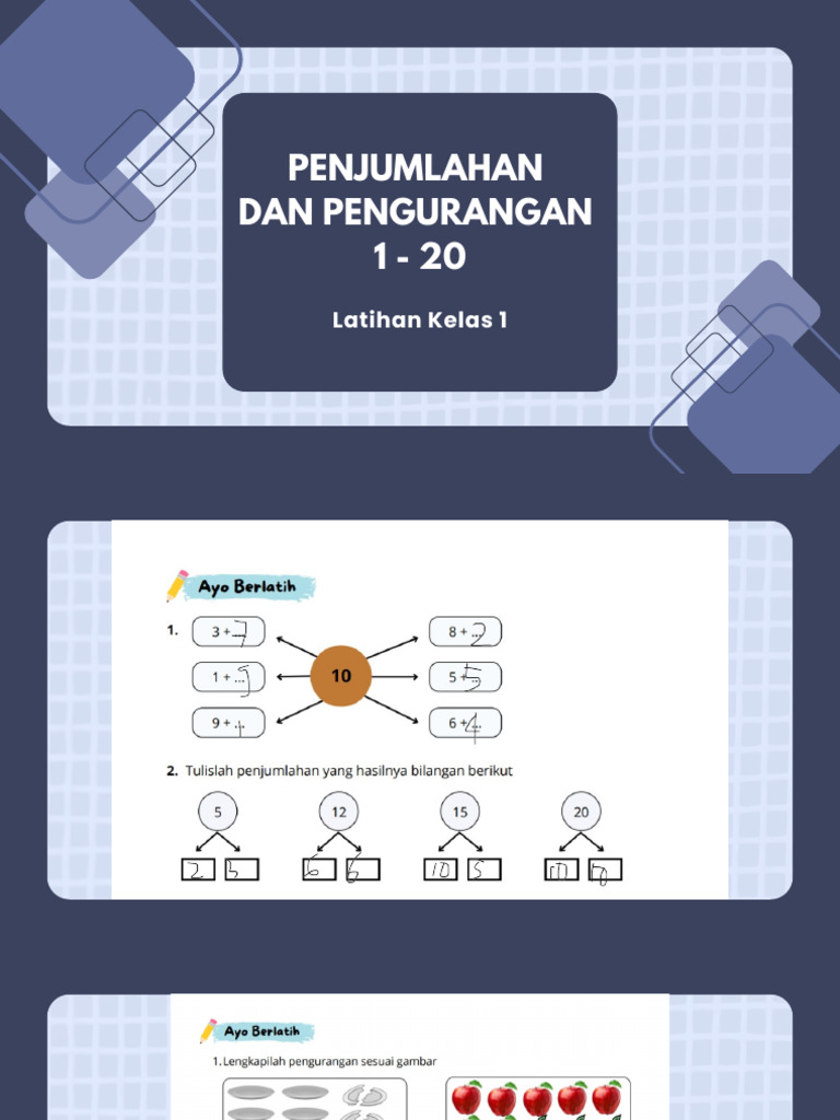 Latihan Penjumlahan Dan Pengurangan 1-20 | PDF
