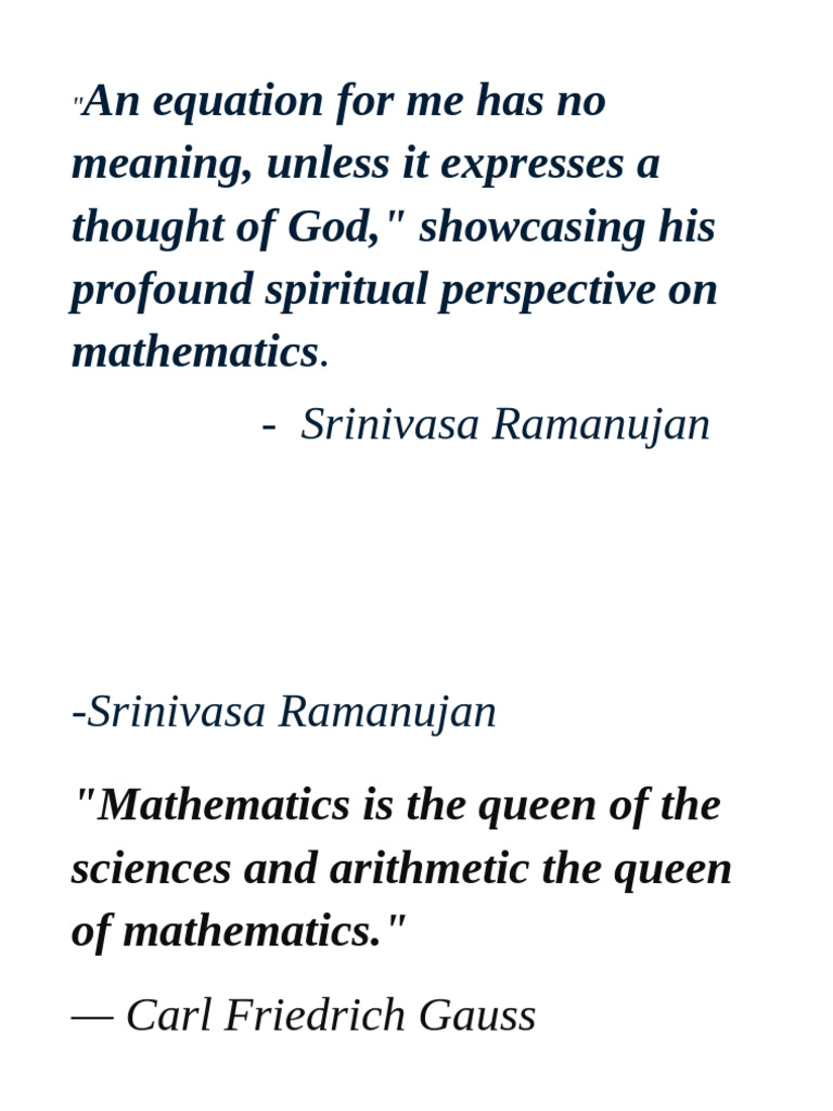 Quotes Celebrating Mathematicians | PDF