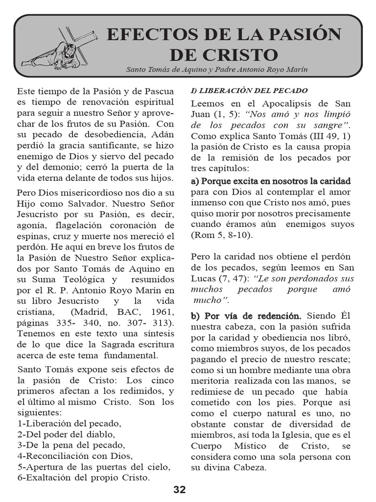 Efectos de la Pasión de Cristo | PDF | Cristo (título) | Pecado