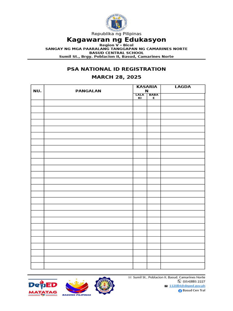 Attendance Form BCS | PDF