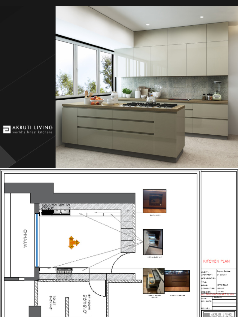 Modular Kitchen Design Plan | PDF | Door | Domestic Implements