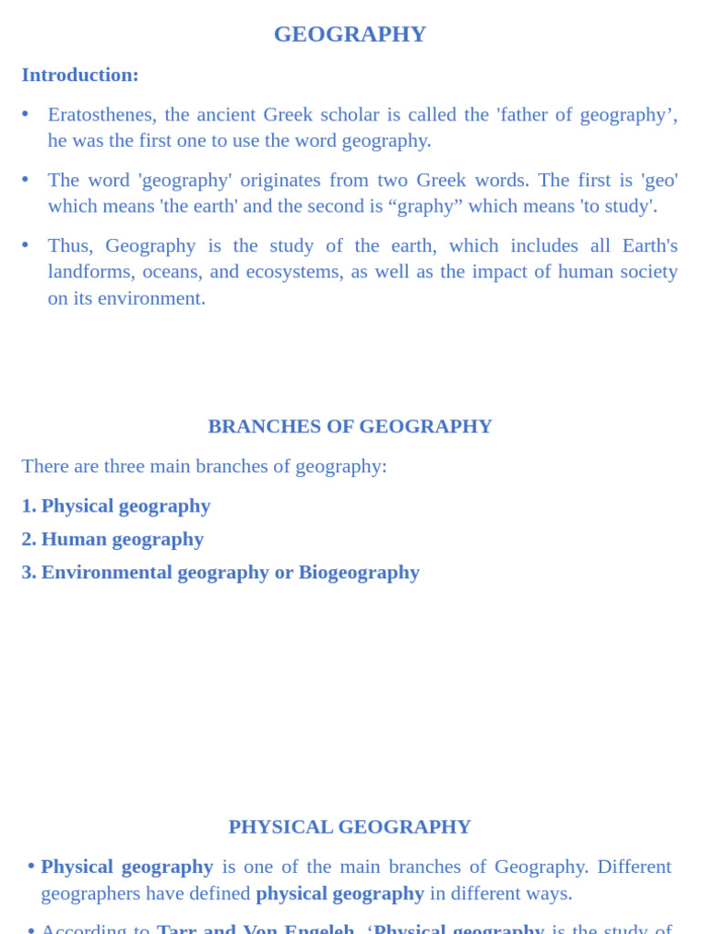 Scope of Physical Geography Explained | PDF | Earth Sciences | Geography