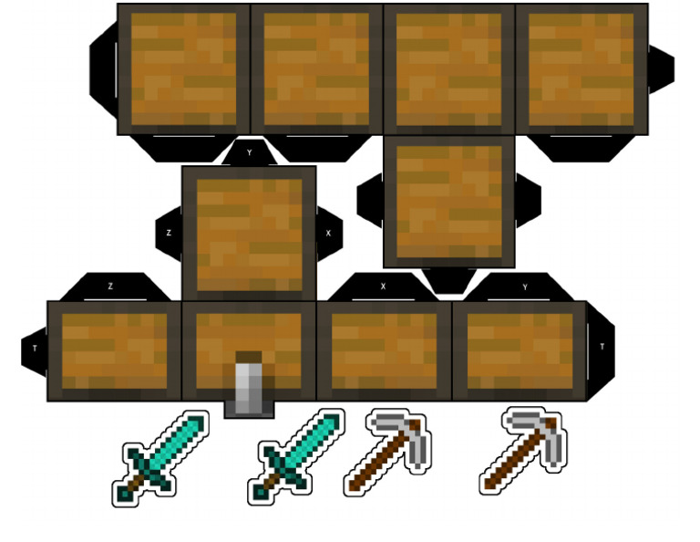 Minecraft Chest Papercraft Free Printable Papercraft Templates PDF