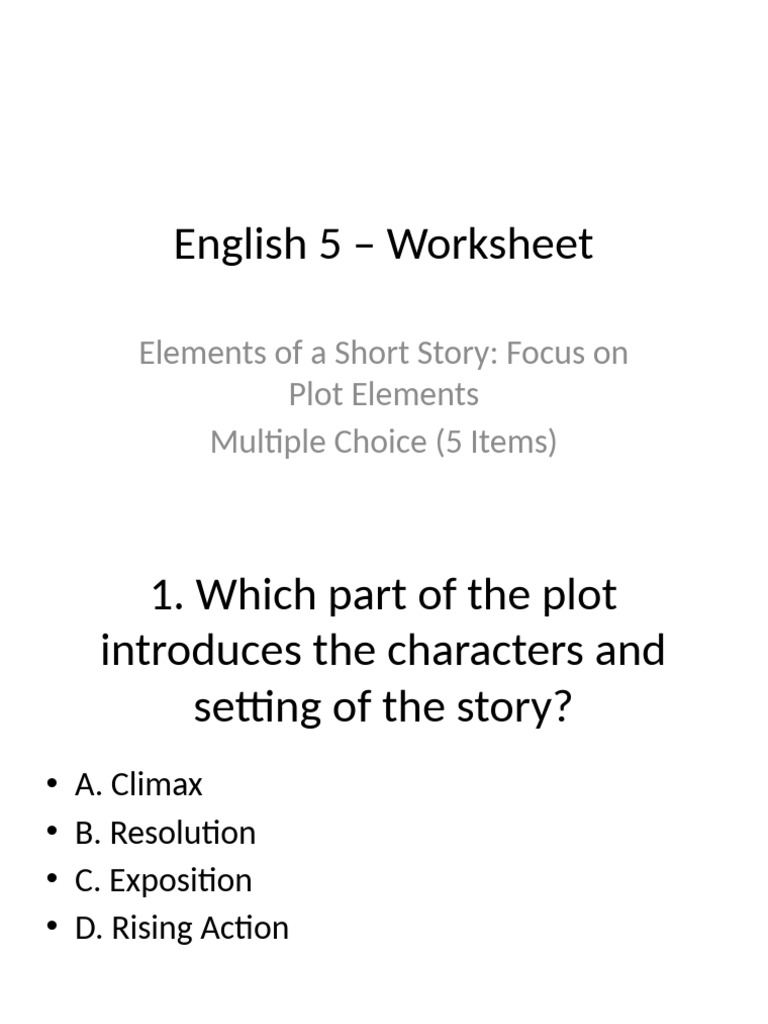 Plot Elements Worksheet | PDF