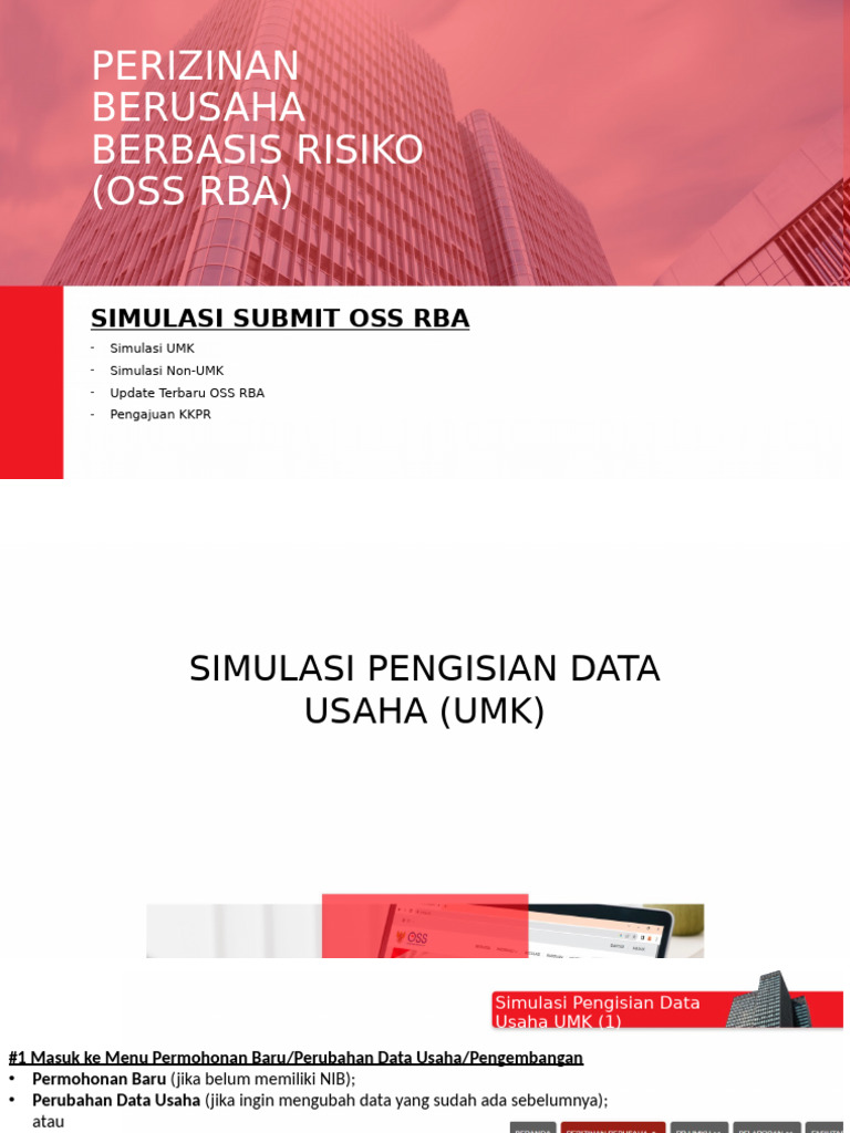 Panduan Pengisian Data Usaha OSS RBA | PDF