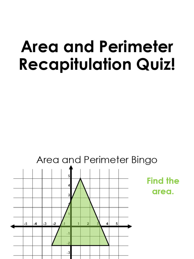 Area and Perimeter Bingo Game | PDF