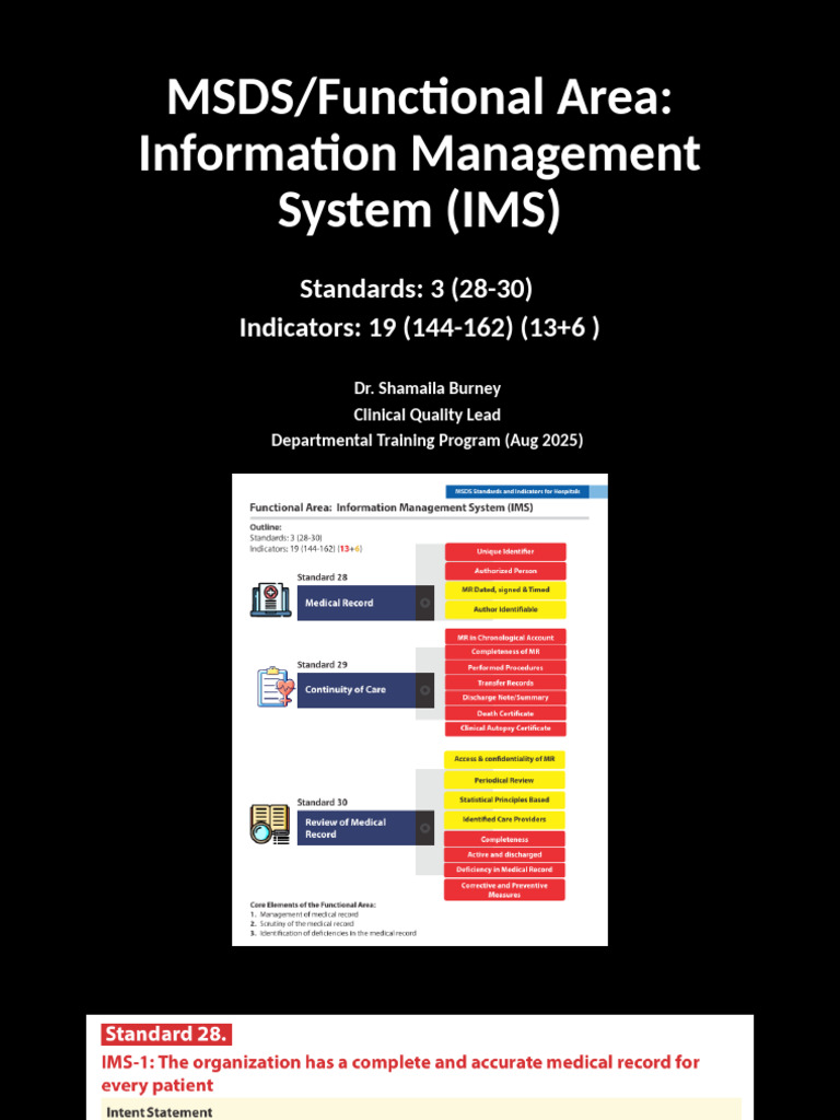 IMS Standards and Indicators Overview | PDF