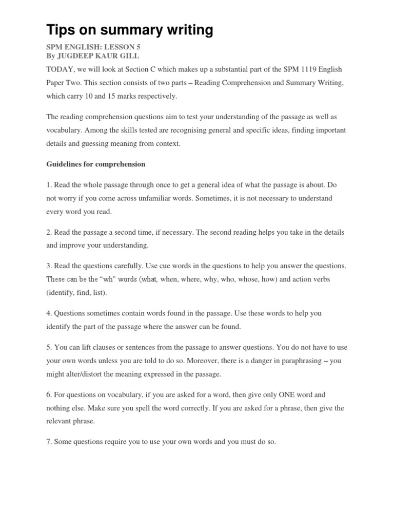 How to Improve Your Summary Writing Skills  