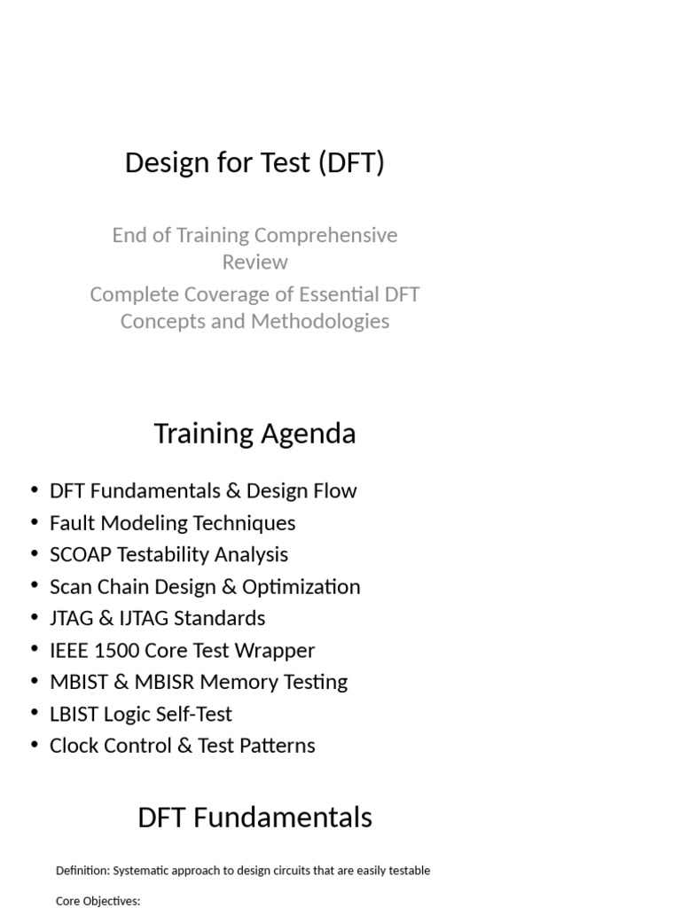DFT Complete Training Presentation | PDF | Electrical Engineering ...