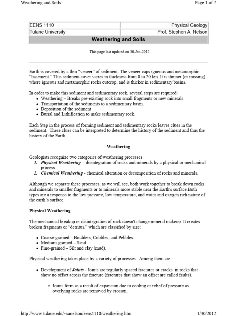 Lect 5 | PDF | Weathering | Minerals