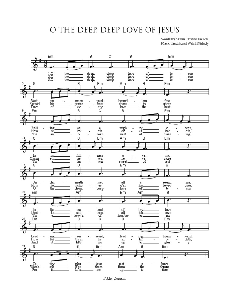 O The Deep Deep Love of Jesus Sheet Music | PDF