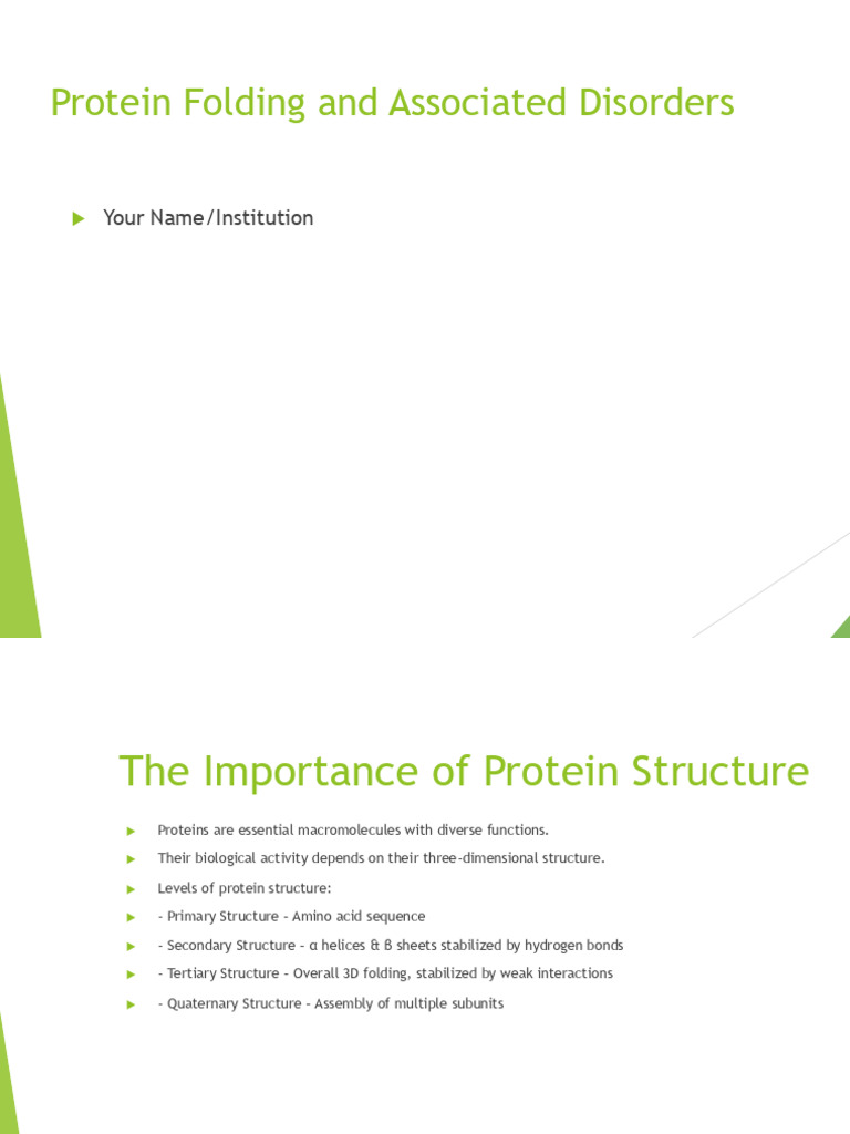 Extended Protein Folding and Disorders Presentation | PDF | Protein ...