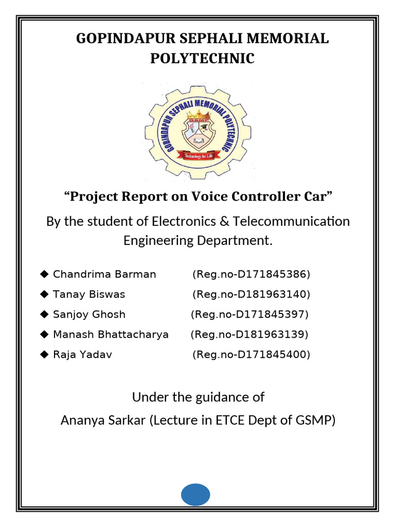 Voice Controlled Car Project Report | PDF | Soldering | Servomechanism