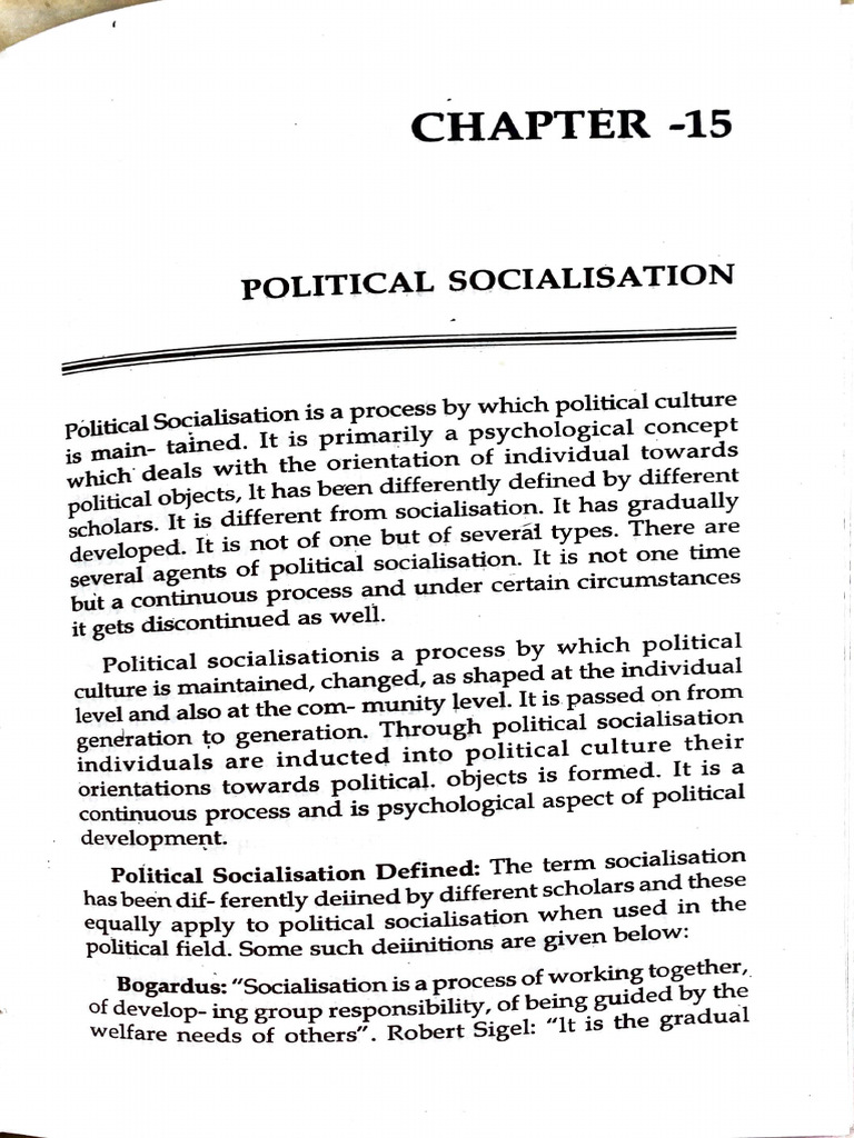 Political Socialisation and Culture | PDF