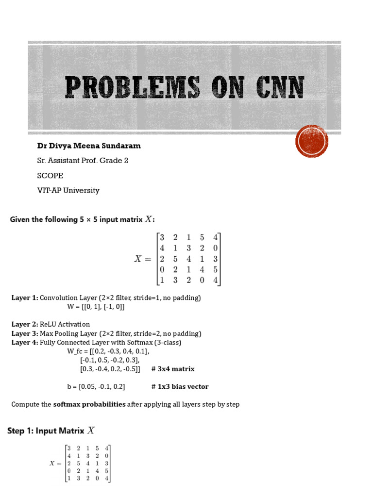 CNN Problems and Calculations | PDF