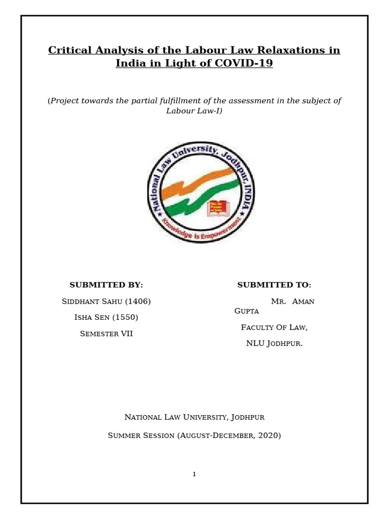 Labour Law Changes in India Post-COVID | PDF | Employment | Labour Law