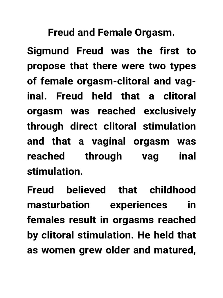Freud's Theories on Female Orgasm | PDF