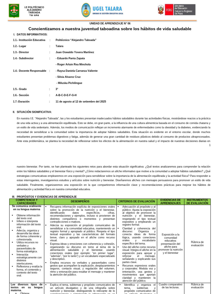 Unidad 06 - 3° | PDF | Aprendizaje | Infografia