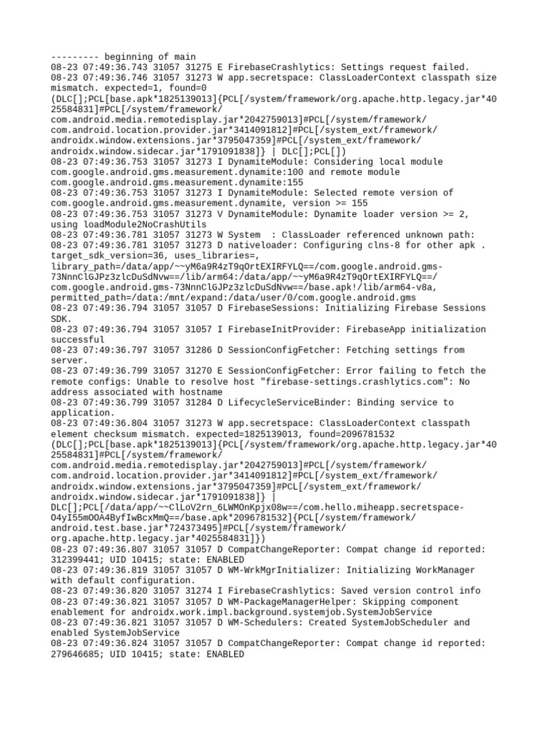 Com - Hello.miheapp - Secretspace Logcat | PDF | Java (Programming ...