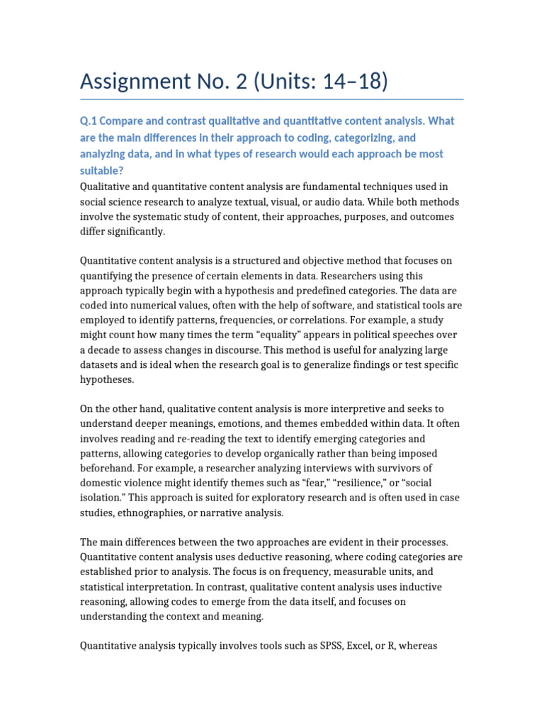 Social Science Assignment Overview | PDF | Level Of Measurement ...