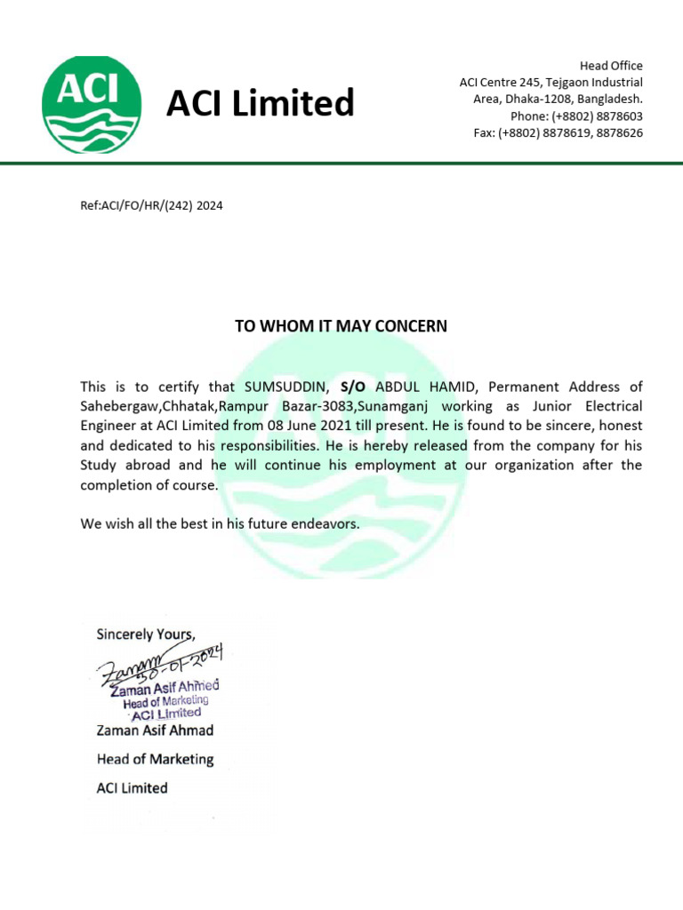 Electrical Engineer Experience Certificate | PDF
