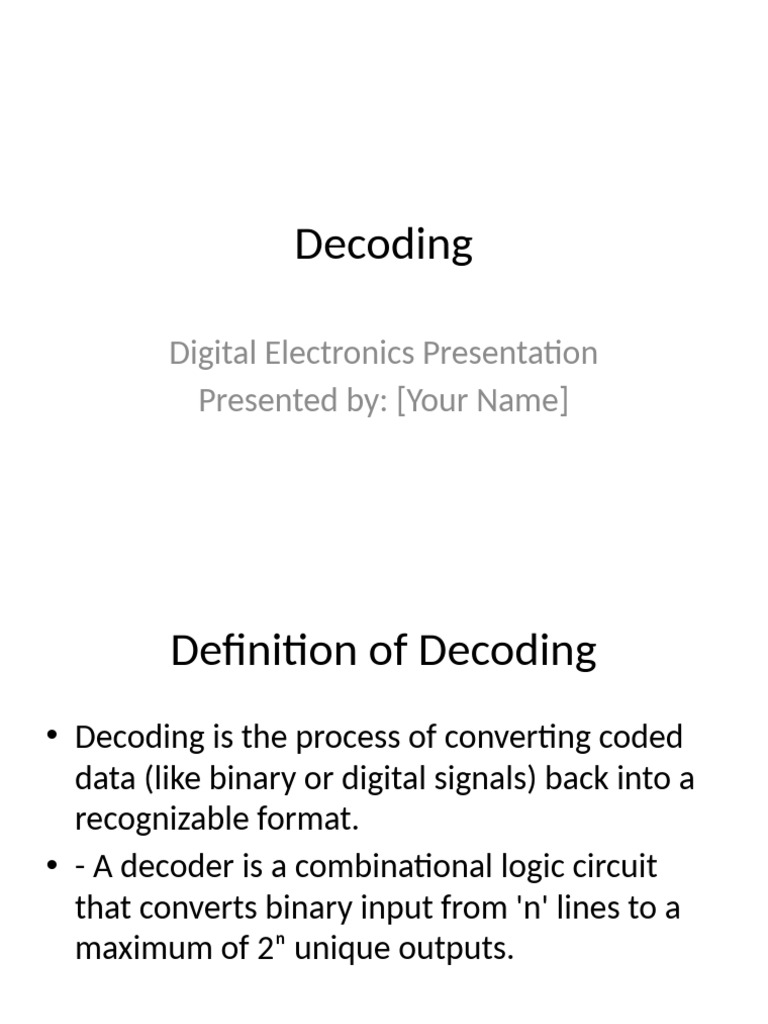 Understanding Digital Decoding Basics | PDF