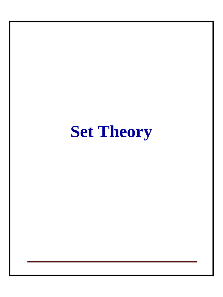 Unit 1 - Set Theory 2 | PDF | Set (Mathematics) | Mathematical Logic