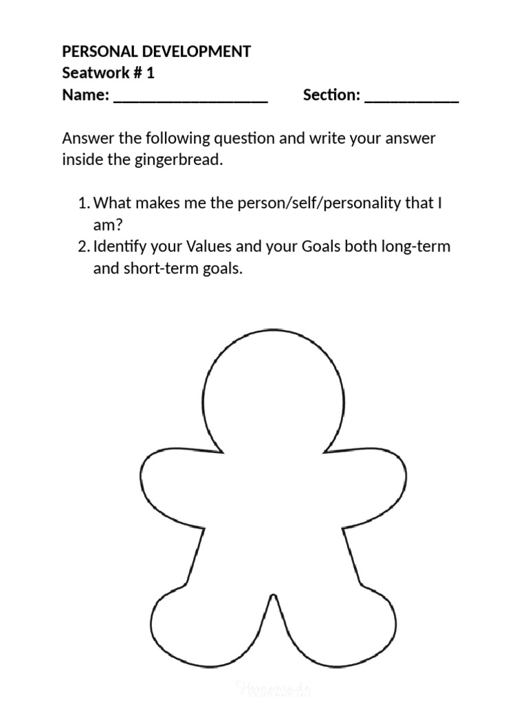 Personal Development Goals Worksheet | PDF