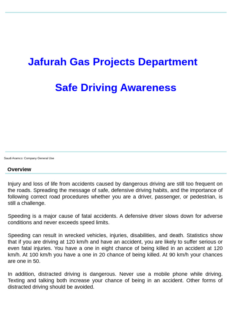 Driving Safety | PDF