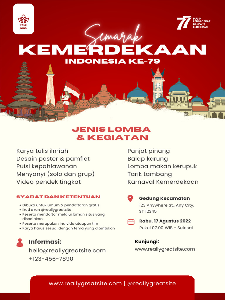Merah Putih Ilustrasi Meriah Semarak Perlombaan 17 Agustus Poster ...