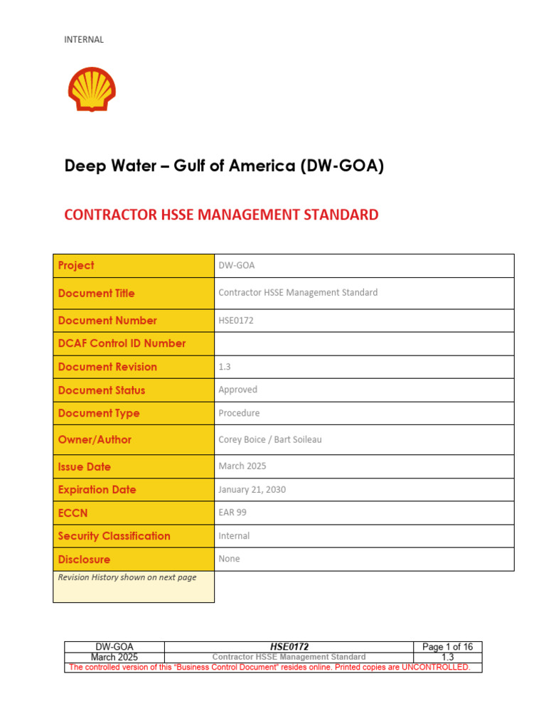 Contractor HSSE Management Standard | PDF | Risk Management | Risk