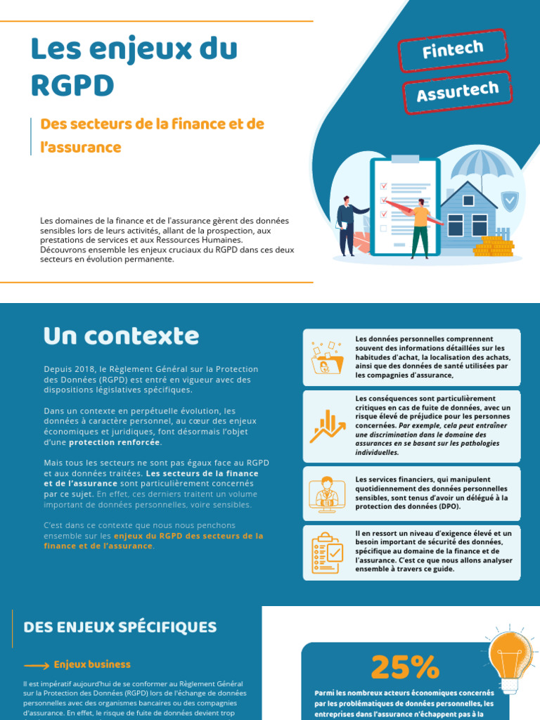 Enjeux du RGPD en finance et assurance | PDF | Conformité | Assurance